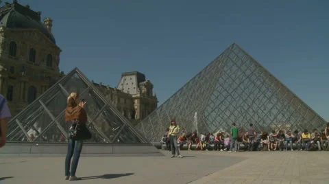 The Louvre (seven) in Paris Stock Footage 5231201