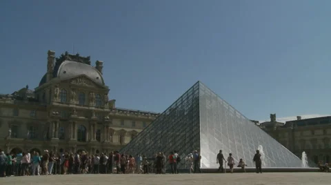 The Louvre (two) in Paris Video stock 5193980