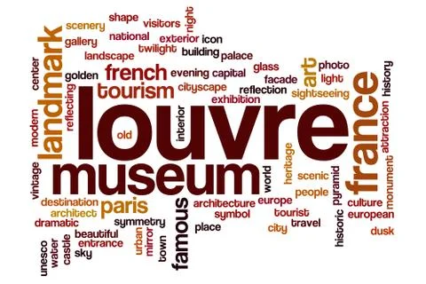 Louvre word cloud concept Illustrazione stock