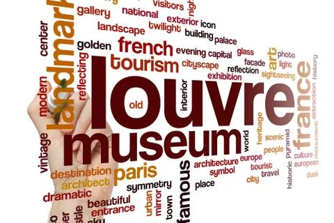 Louvre word cloud concept Illustrazione stock