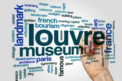Louvre word cloud concept Stock Illustration
