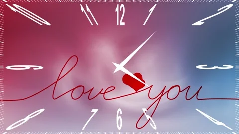 Lov you rectangle clock looping animation 스톡 동영상 332815009