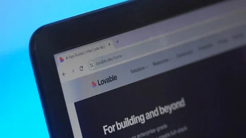 Lovable Ai Website Builder On Laptop Screen: New York, USA. 14 Sep 2026 Video stock 345564833