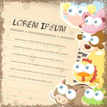 Lovable animals elements Illustrazione stock