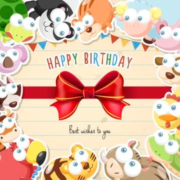 Lovable animals elements 스톡 일러스트