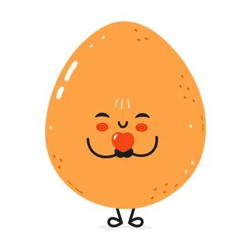 Lovable Egg character hugging red heart, expressing romantic emotions Stock Illustration