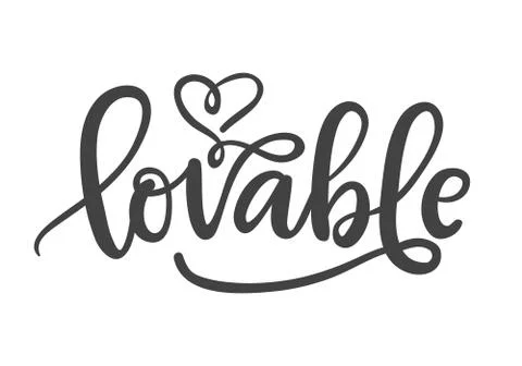 Lovable. Hand Written Lettering Stock Illustration
