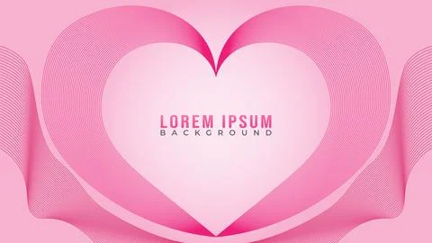 Lovable Heart Frame Concept, Abstract Wave Line Background Design Vector, R.. 스톡 일러스트