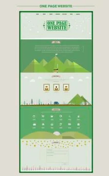 Lovable nature one page website design template Stock Illustration