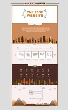 Lovable one page website design template Stock Illustration