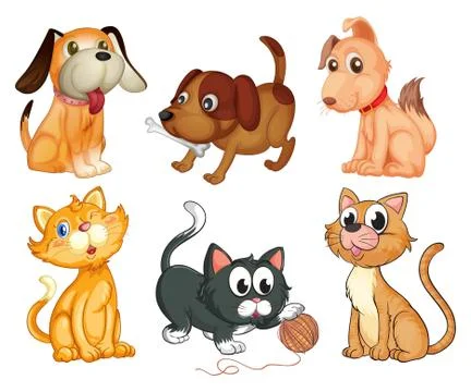 Lovable pets Stock Illustration