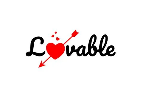 Lovable word text typography design logo icon Stock Illustration