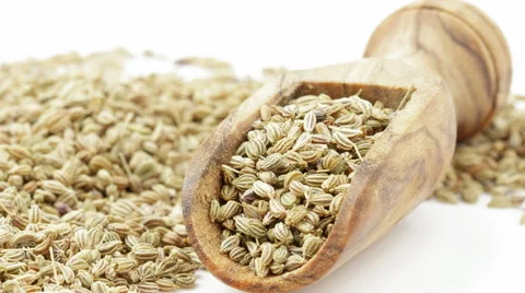 Lovage seeds on white background.  Stock Footage 62691101