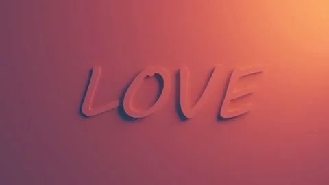 Love 3D quality render on the wall background with soft shadow. Stock Footage 155616592