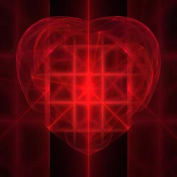 Love, 3D rendering, pattern, abstract texture, holographic, fractal Illustrazione stock