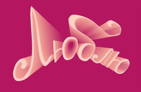 Love 3d text effect. Valentine card template. Volumetric lettering Stock Illustration