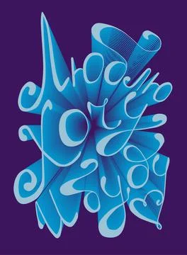 Love 3d text effect. Valentine card template. Volumetric lettering Stock Illustration