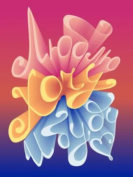 Love 3d text effect. Valentine card template. Volumetric lettering Stock Illustration