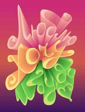 Love 3d text effect. Valentine card template. Volumetric lettering Stock Illustration