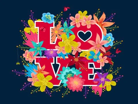 Love abd flowers Illustration