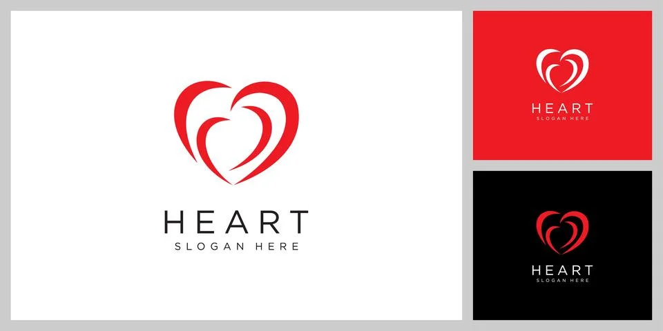 Love abstract logo design vector Stock Illustration