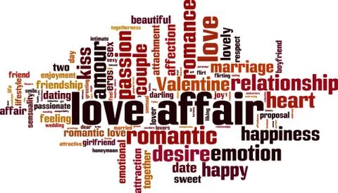 Love affair word cloud Stock Illustration