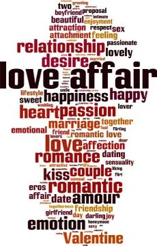 Love affair word cloud Stock Illustration