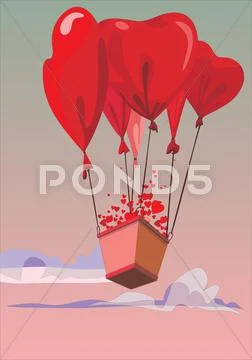 Love in the air. Vector illustration Stock Illustration