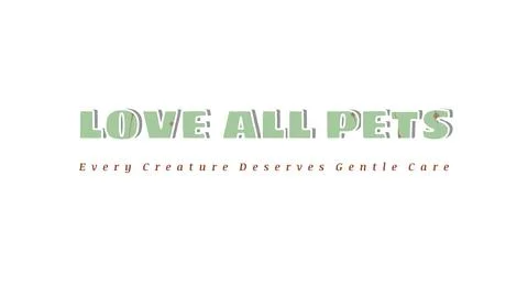 LOVE ALL PETS white background text mask with classic gray object shadow Stock Illustration