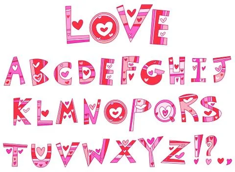 Love alphabet Stock Illustration