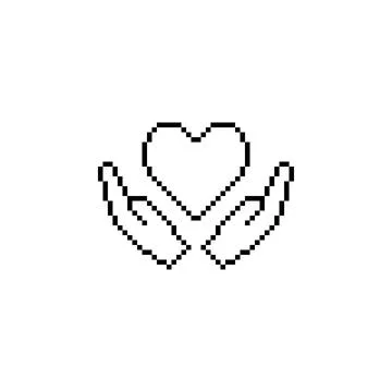 Love and Affection Icon Pixel Stock Illustration