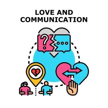 Love and communication issues concept with relationship problems Stock Illustration