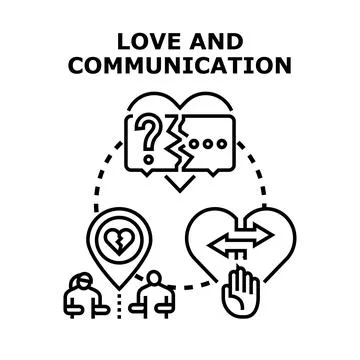 Love and communication issues concept with relationship problems Stock Illustration