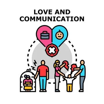 Love and communication problems creating relationship difficulties Stock Illustration
