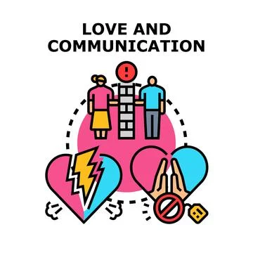 Love and communication problems in relationship concept Illustration
