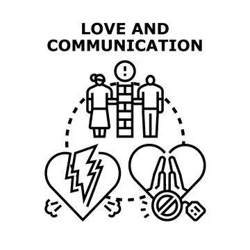 Love and communication problems in relationship concept Stock Illustration