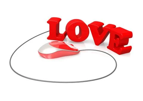 Love and computer mouse Illustrazione stock