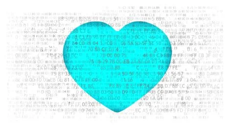 Love and computer programming. Electronic heart Stock Illustration