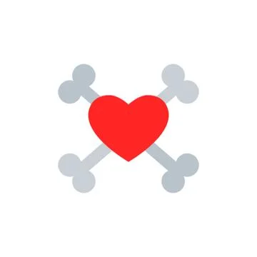 Love and the Crossbones. Isolated Vector Illustration Stock Illustration