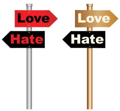 Love and hate Ilustración de archivo