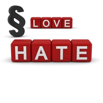 Love and hate with the section sign 스톡 일러스트