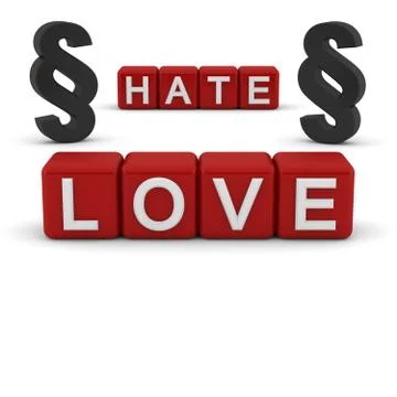 Love and hate with the section sign 스톡 일러스트