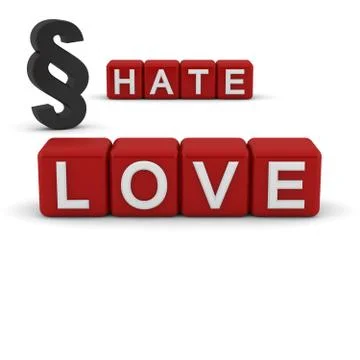 Love and hate with the section sign 스톡 일러스트