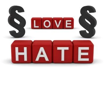 Love and hate with the section signs Ilustração Stock