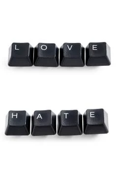 Love and hate words Stock Photos