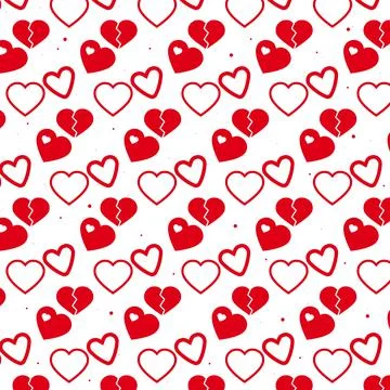 Love and heart pattern design square composition Stockillustratie