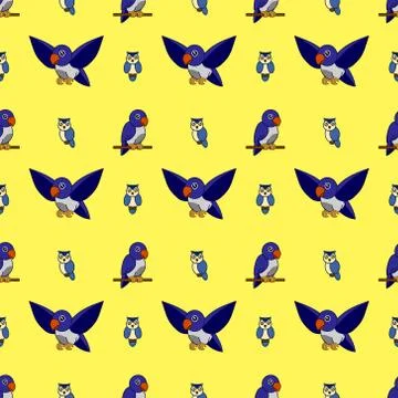 Love and Owl pattern Stock Illustration