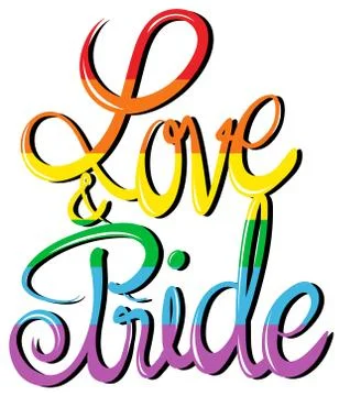 Love and pride text design Illustration