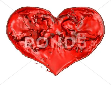 Love and romance: red fluid heart Stock Illustration