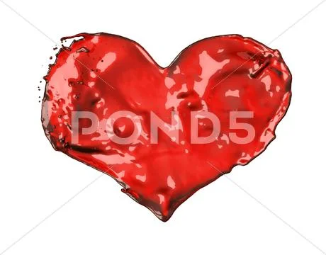 Love and romance: red liquid heart Stock Illustration